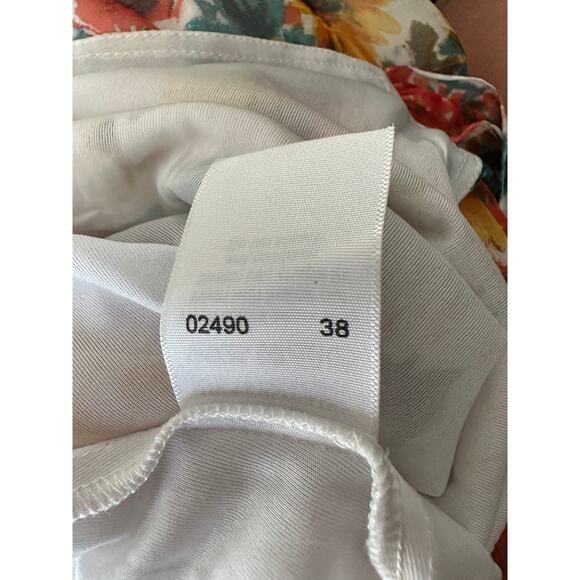 cotonel womens floral tropical midi dress cream orange sleeveless - Picture 12 of 12